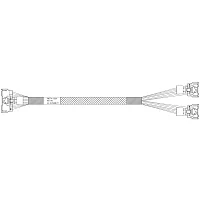 Кабель Amphenol RMC74-6891 Cable MCIO x8 74P (прямой) -TO- 2*MCIO x4 38P (прямой) , 85 Ohm, PCIe 5.0, L:70cm