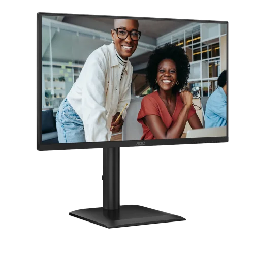 Монитор AOC 24E4U 23.8 1920x1080, IPS, 200Hz, 80M:1, 300cd, 4 ms, HDMI 1.4, DisplayPort 1.2, 4*USB, Speakers, Height adj 150, pivot, VESA 100, 3Y, Black фото 3