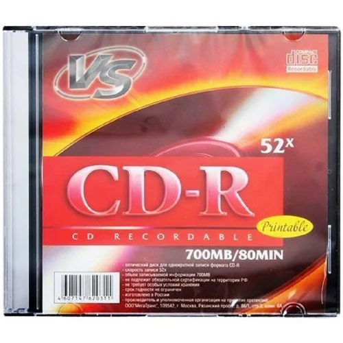 VS CD-R 80 52x SL/ 5 Ink Print (VSCDRIPSL501)