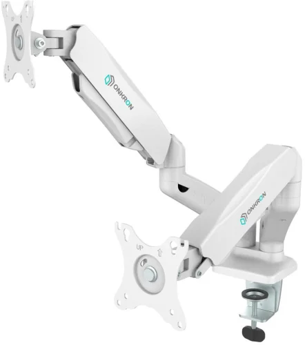 Настольный кронштейн-газлифт для двух мониторов ONKRON G160 белый (G160W) фото 10