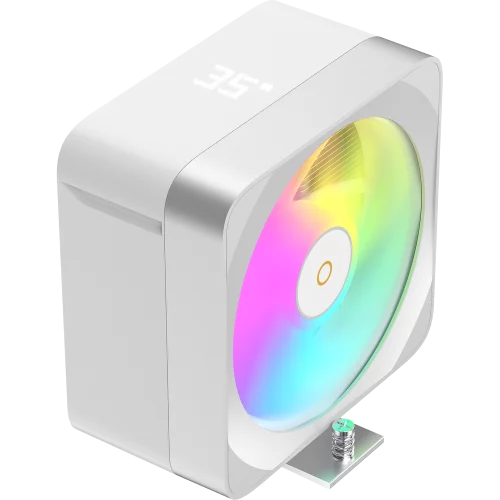 Кулер для процессора/ CPU Cooler Ocypus Delta A40 EX WH Digital (200W, 4-pin PWM, LED temp., 157mm, Al/ Cu, 4x6mm, ARGB, 1x120mm, 60CFM, 31dBA, 1600RPM, S: 1851/ 1700/ 1200/ 115X, AM5/ AM4, white) (DELTA-A40-WH1NAWD00E-GL)