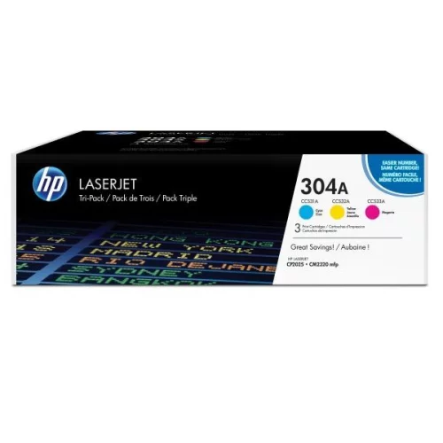 Комплект картриджей HP 304A, три цвета (CF372AM) (CF372AM) Картриджи HP 304A, трехцветный (CC531A+CC532A+CC533A) (CF372AM)