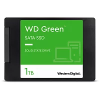 Твердотельный накопитель/ WD SSD Green, 1.0TB, 2.5" 7mm, SATA3, QLC, R/W 545/385MB/s, IOPs н.д./н.д., TBW н.д., DWPD н.д. (12 мес.) (WDS100T3G0A)