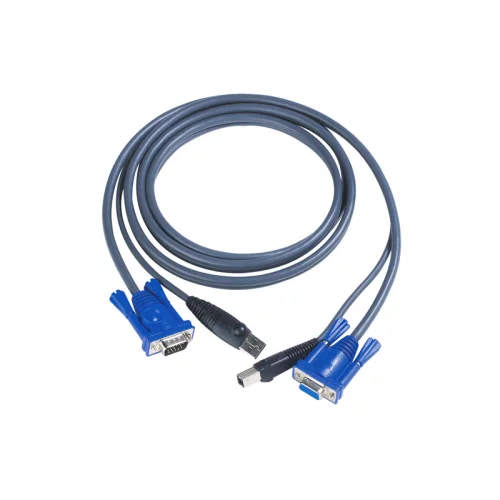 Кабель KVM U(Kлав+мышь)(Male)+HDB15(Female) PS/ 2(Kлав+мышь)(Male)+HDB15(Male) 3м., черный/ CABLE HD15M/ USB A-HD15F/ USB B 3M (2L-5003U)