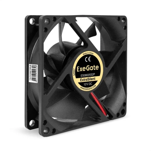 Exegate EX299875RUS Вентилятор 12В DC ExeGate ExtraSilent ES08025S2P (80x80x25 мм, Sleeve bearing (подшипник скольжения), 2pin, 1900RPM, 20dBA)