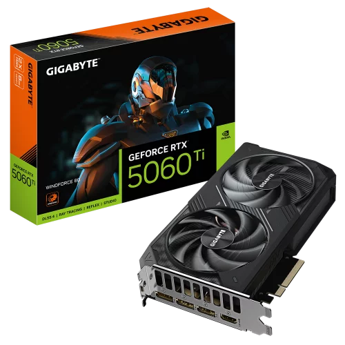Видеокарта Gigabyte RTX5060Ti WINDFORCE 8GB GDDR7 128bit 3xDP HDMI 2FAN RTL (GV-N506TWF2-8GD)