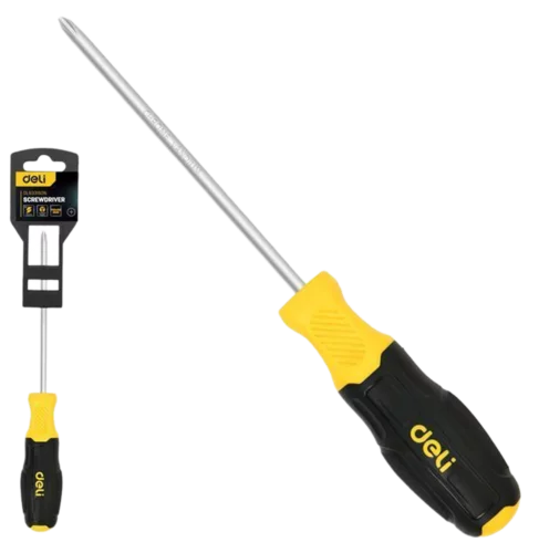 Крестовая отвертка Deli DL633150N PH0x150мм сталь Cr-V, двухкомпонентная прорезиненная рукоять