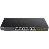 Коммутатор/ DGS-1250-28XMP Smart L2 Switch 24x1000Base-T PoE, 4х10GBase-X SFP+, PoE Budget 370W, CLI, RJ45 Console (DGS-1250-28XMP/A1A)