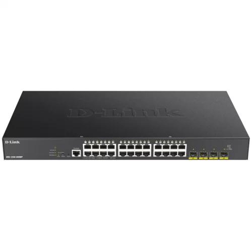 Коммутатор/ DGS-1250-28XMP Smart L2 Switch 24x1000Base-T PoE, 4х10GBase-X SFP+, PoE Budget 370W, CLI, RJ45 Console (DGS-1250-28XMP/A1A)
