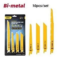 Набор полотен для сабельной пилы (10шт) универсальный Deli DH-WJT010-EH1 (по металлу BIM/18TPI/150мм - 2шт + BIM/10TPI/150мм - 3шт, по дереву BIM/6TPI/150мм - 3шт + CRV/5TPI/200мм - 2шт)