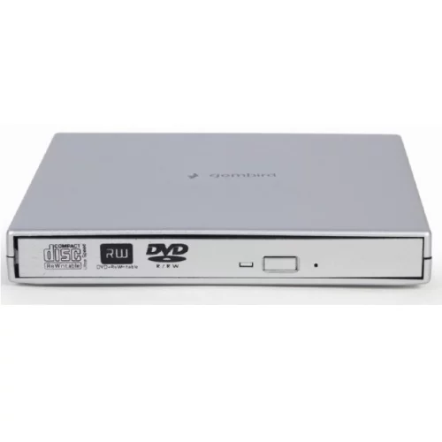 *Внешний оптический привод USB 2.0 Gembird DVD-USB-02-SV пластик, серебро