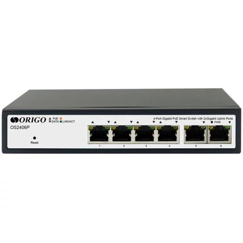 Коммутатор/ Smart Managed L2 PoE Switch 4 x 1000Base-T PoE+, 2 x 1000Base-T, PoE-60W budget (OS2406P/60W/A1A)