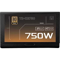 Блок питания 750W/ Power Supply Thermalright, 750W 80+ Gold (ATX, 3.1, PCIe 5.1, Full modular, 1x24(20+4)pin, 2xCPU 8(4+4)pin, 2xPCIe*2 8(6+2)pin, 1x12VHPWR, 8xSATA3, 3xMOLEX4pin, Active, 120x120mm, 1 (TR-KG750)