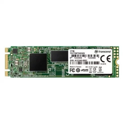 Твердотельный накопитель/ Transcend SSD 830S, 1024GB, M.2(22x80mm), SATA3, 3D TLC, R/W 560/500MB/s, IOPs 85 000/85 000, DRAM buffer 1024MB, TBW 560, DWPD 0.3 (5 лет) (TS1TMTS830S)