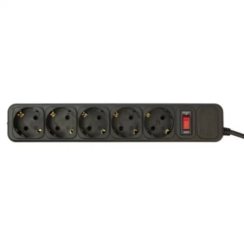 Сетевой фильтр PC Pet 3м (5 розеток) черный (AP01006-3-BK) фото 2