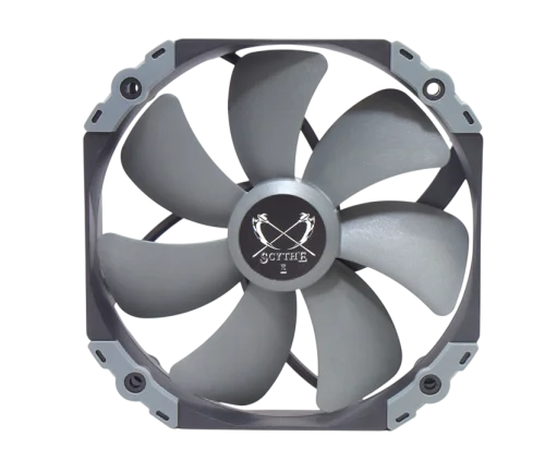 Кулер для корпуса/ Case Cooler Scythe Kaze Flex 140 (140x140x27mm, 4-pin PWM, 100.8CFM, 26.45dBA, 1800RPM, Gray) (KF1425FD18-P)