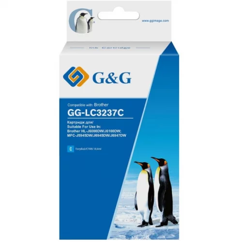 Картридж струйный G&G GG-LC3237C голубой 18.4 мл. для Brother HL-J6000DW/ J6100DW