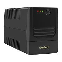 Exegate EX299485RUS ИБП ExeGate Power NB-650.LED.AVR.2SH.USB (650VA/390W, LED, AVR, 2*Schuko, USB, батарея 12V 7Ah, Black)