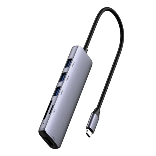 USB-концентратор Netac Hub WF14, Type-C to USB3.0*3+HDMI+mSD/ SD 2.0 (repl. NT08WF14-30GR) (WF14GYCN)