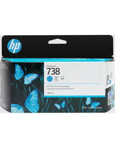 Картридж/ HP 738 130-ml Cyan DesignJet Ink Cartridge (498N5A)