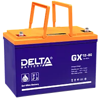 Батарея DELTA серия GX, GX 12-90, напряжение 12В, емкость 90Ач (разряд 10 часов), макс. ток разряда (5 сек.) 800А, макс. ток заряда 18А, свинцово-кислотная типа GEL, клеммы под болт М6, ДxШxВ 306х169х210мм., вес 30кг., срок службы 15 лет./ Battery DELTA