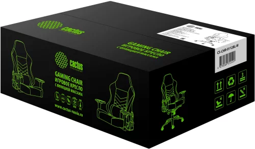 Кресло игровое Cactus CS-CHR-0112BL-M с вибромассажем черный экокожа с подголов. крестов. черный фото 7