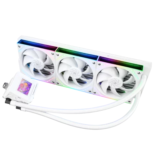 Водяное охлаждение для процессора/ Water Cooling System Thermalright Frozen Warframe SE 360 ARGB V2 (360mm, LED temp., White, ARGB/ Fans: 3x120mm, 68.9CFM, 28.2dBA, 2000RPM/ Pump height 59mm, Rad thic (F-WFRAME-SE-360-ARGB-WH-V2)