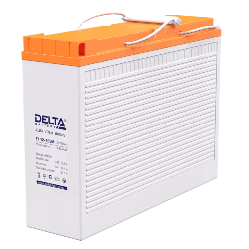 Батарея DELTA серия FT-M, FT 12-105 М, напряжение 12В, емкость 105Ач (разряд 10 часов), макс. ток разряда (5 сек.) 900А, макс. ток заряда 31.5А, свинцово- (FT 12-105 M)