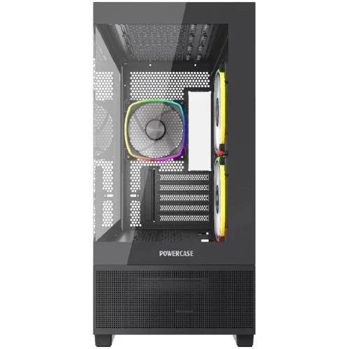 Powercase Vision Micro M3B, Tempered Glass, 3x 120mm ARGB PWM Fan, чёрный, mATX (CVMMB-A3) фото 2
