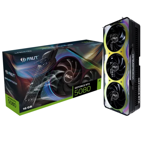 Видеокарта Palit RTX5080 GAMEROCK 16GB GDDR7 256bit 3xDP HDMI 3FAN RTL (NE75080019T2-GB2030G)