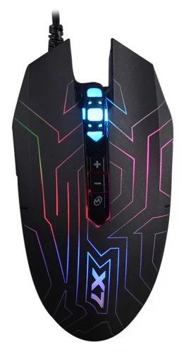 Мышь A4Tech X77 черный оптическая (2400dpi) USB (8but) (X77 (MAZE))