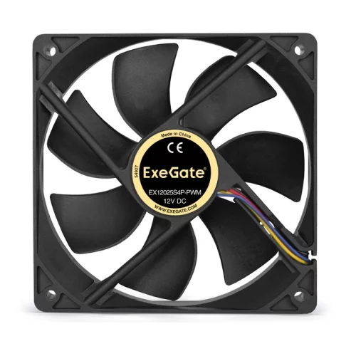 Exegate EX283393RUS Вентилятор ExeGate E12025S4P-PWM, 120x120x25 мм, подшипник скольжения, 4pin, PWM, 25dBA