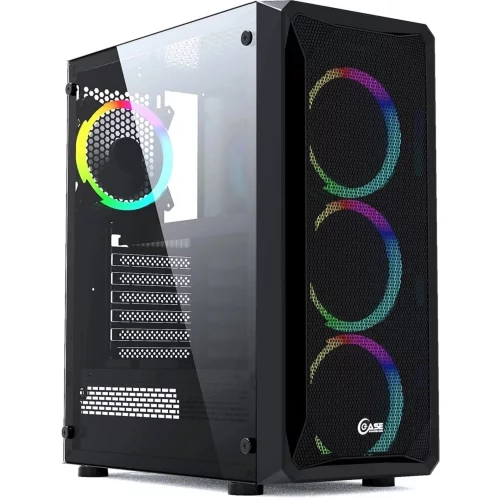 Powercase CMIZB-L4 Корпус Mistral Z4 Mesh LED, Tempered Glass, 4x 120mm 5-color fan, чёрный, ATX (CMIZB-L4)