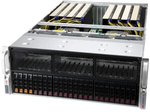 Supermicro GPU A+ 4U Server 4125GS-TNRT noCPU(2)9004 EPYC/ TDP 400W/ no DIMM(24) only DDR5/ SATARAID HDD(2)SFF NVMe(4)SFF/ 2x10Gbe/ support up to 8 double/ Single width GPU/ 4x2000W (AS -4125GS-TNRT)