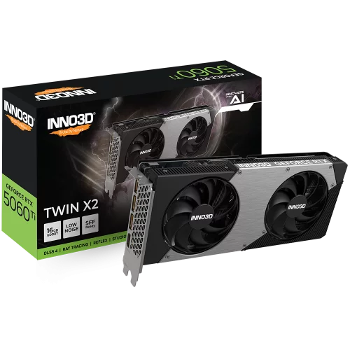 Видеокарта INNO3D RTX 5060 Ti Twin X2/ / RTX5060Ti, HDMI, DP*3, 16G,D7 (N506T2-16D7-191073N)