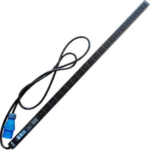 Вертикальный блок розеток TWT, 20xC19, 250V, 32A, A/ V-метр, шнур 3 метра, вилка IEC309 (TWT-PDVI-20C9-I9)