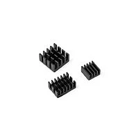 Набор радиаторов ACD RA537 Black 3 in 1 Heat Sink Set Aluminum (15x10x5мм, 14x14x6мм и 8.8x8.8x5мм) for Raspberry Pi 4B комплект из 3шт
