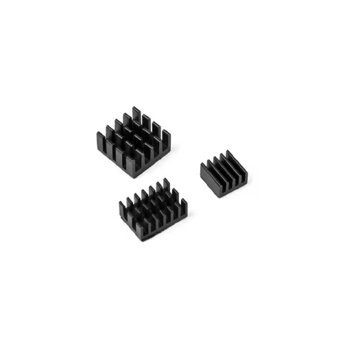 Набор радиаторов ACD RA537 Black 3 in 1 Heat Sink Set Aluminum (15x10x5мм, 14x14x6мм и 8.8x8.8x5мм) for Raspberry Pi 4B комплект из 3шт