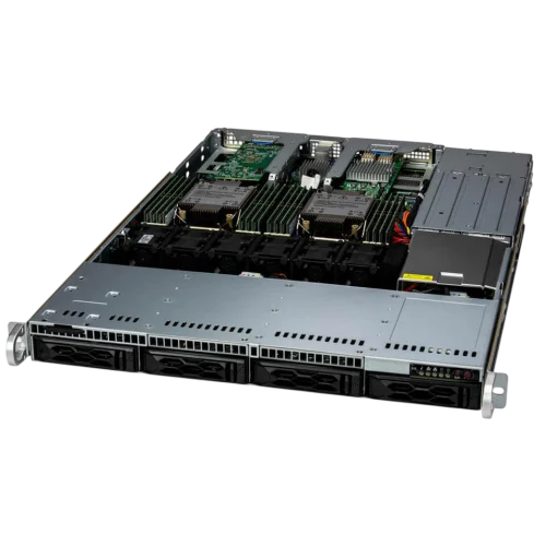 Серверная платформа/ SYS-611C-TN4R (bundle5): 1U / 2x LGA-4677 / 16x DDR5 RDIMM / 4x 2.5 NVMe*/SATA/SAS* / 1x SSD NVME 400GB, M.2 / 1x 2-ports GbE RJ45 Intel i350-AM2 / 2x 860W Power (4 SATA config,