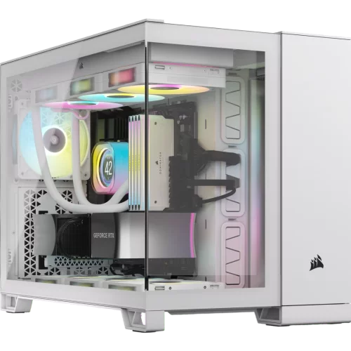 Корпус без блока питания/ Case Corsair iCUE LINK 2500X RGB, Midi-Tower, TG, 2x120mm RGB, 2xUSB-A 3.2, 1xUSB 3.2 Type-C, mATX, mITX White (CC-9011268-WW)