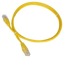 Патч-корд TWT UTP кат.5e, с заливными колпачками, 5.0 м, желтый (TWT-45-45-5.0-YL)