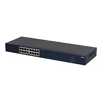 DAHUA DH-SF1016 16-портовый неуправляемый коммутатор, 16xRJ45 100Mb, коммутация 3.2 Гбит/ с, MAC-таблица 8К, металл