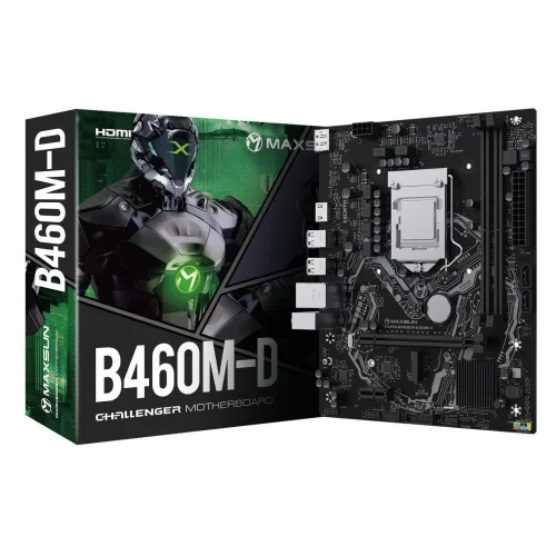 Материнская плата Maxsun MS-Challenger B460M-D B460, LGA1200, 2*DDR4, 1*PCIEx16, 1*PCIEx1, 1*M.2, 4*USB3.2 Gen1, 6*USB2.0, 2*SATA3.0, 1G, DP, HDMI, M-ATX, RTL (6940709663301)