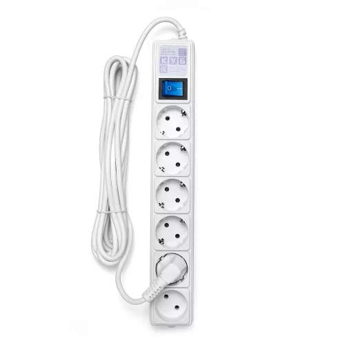 Сетевой фильтр Powercube SPL(5+1)-16B-P-3М-WHITE 3 м 6 розеток (SPL(5+1)-16B-P-3М-WHITE)
