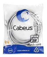 Патч-корд Патч-корд Cabeus PC-FTP-RJ45-Cat.5e-5m FTP, кат. 5е, 5м, экранированный, серый