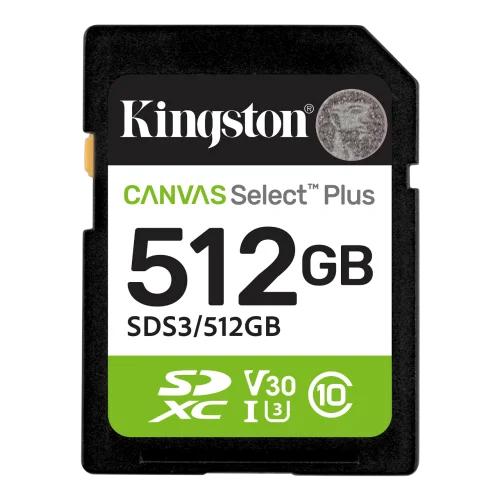 Флеш карта SDXC 512GB Kingston SDS3/512GB Canvas Select Plus V10 w/o adapter