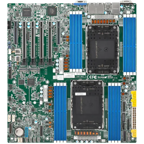 Системная плата/ MB Supermicro X14DBI, E-ATX, 2x LGA-4710 (Intel Xeon 6700/ 6500 with P-cores/ 6700 with E-cores), 16x DDR5 ECC RDIMM 6400MT/ s, 4x PCIe 5.0 x16, 2x PCIe 5.0 x8, 3x PCIe 5.0 x8 via MCIO, (MBD-X14DBI-B_BUNDLE1)
