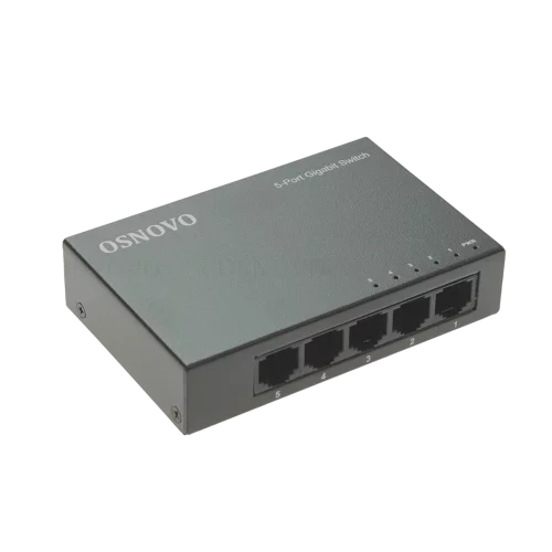 Неуправляемый коммутатор OSNOVO SW-5G Неуправляемый коммутатор Gigabit Ethernet на 5 портов. Порты: 5 x GE (10/100/1000Base-T). Auto MDI/MDIX Встроенная грозозащита 2кВ. В комплекте БП DC12V(1A). Размеры (ШхВхГ): 100 x 23 x 6