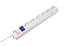 Фильтр-удлинитель Power Cube 3,0 м 6 розеток (белый) 16А/ 3,5кВт (3*1.5мм2)/ Power Cube Extension Filter 3.0 m 6 sockets (white) 16A/ 3.5 kW (3*1.5mm2) (SPG6-A4)