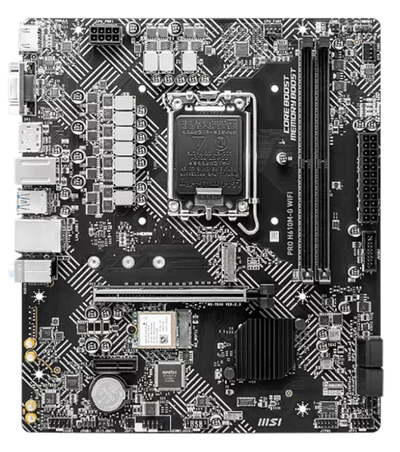 Материнская плата MSI PRO H610M-G WIFI H610, LGA1700, 2*DDR5, 1*PCIEx16, 1*PCIEx1, 1*M.2, 4*USB3.2Gen1, 6*USB2.0, 4*SATA3.0, 1G, VGA, DP, HDMI, M-ATX, RTL фото 2